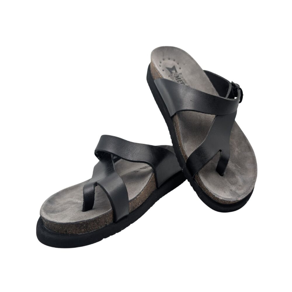 Mephisto Black Helen Toe Loop Sandals Size Womens 8 / EU 38